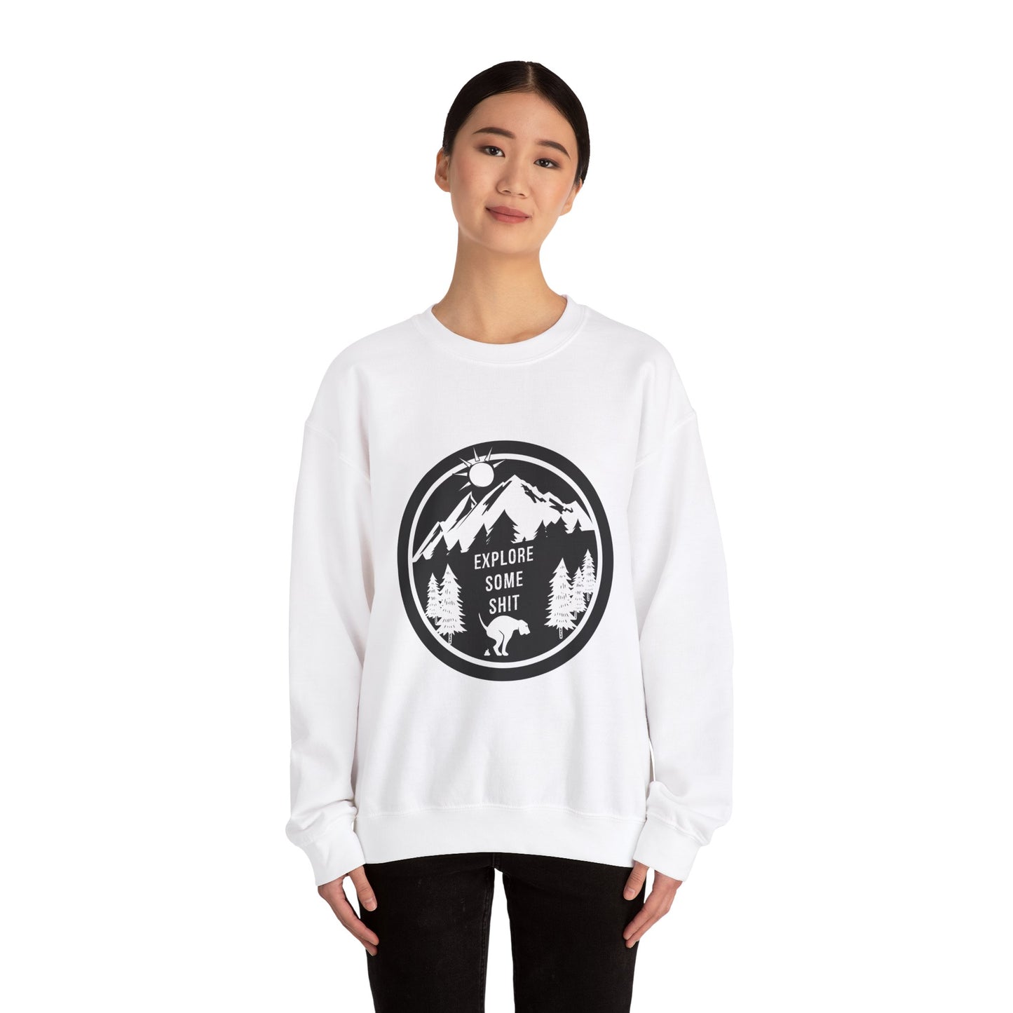 Explore Some Sh*t - Funny Dog Lover Unisex Crewneck Sweatshirt