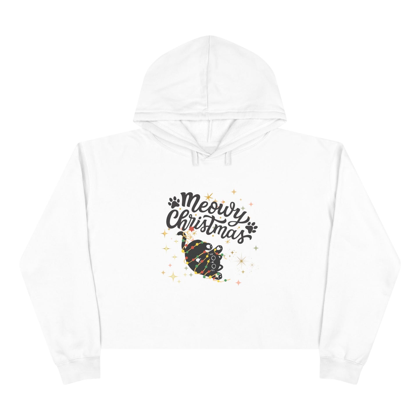 Cat Lovers Christmas Crop Hoodie