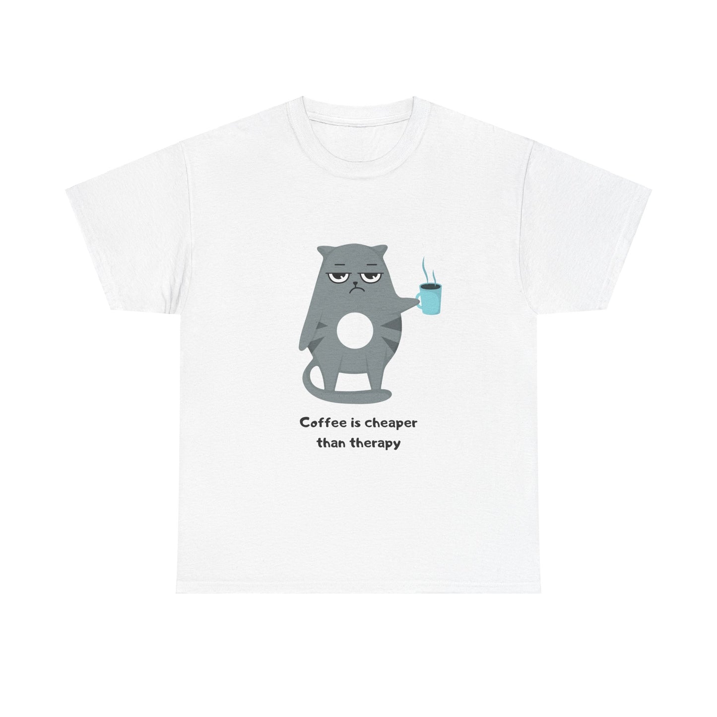 Cat Lovers Unisex T-shirt - Coffee is Cheaper than Therapy