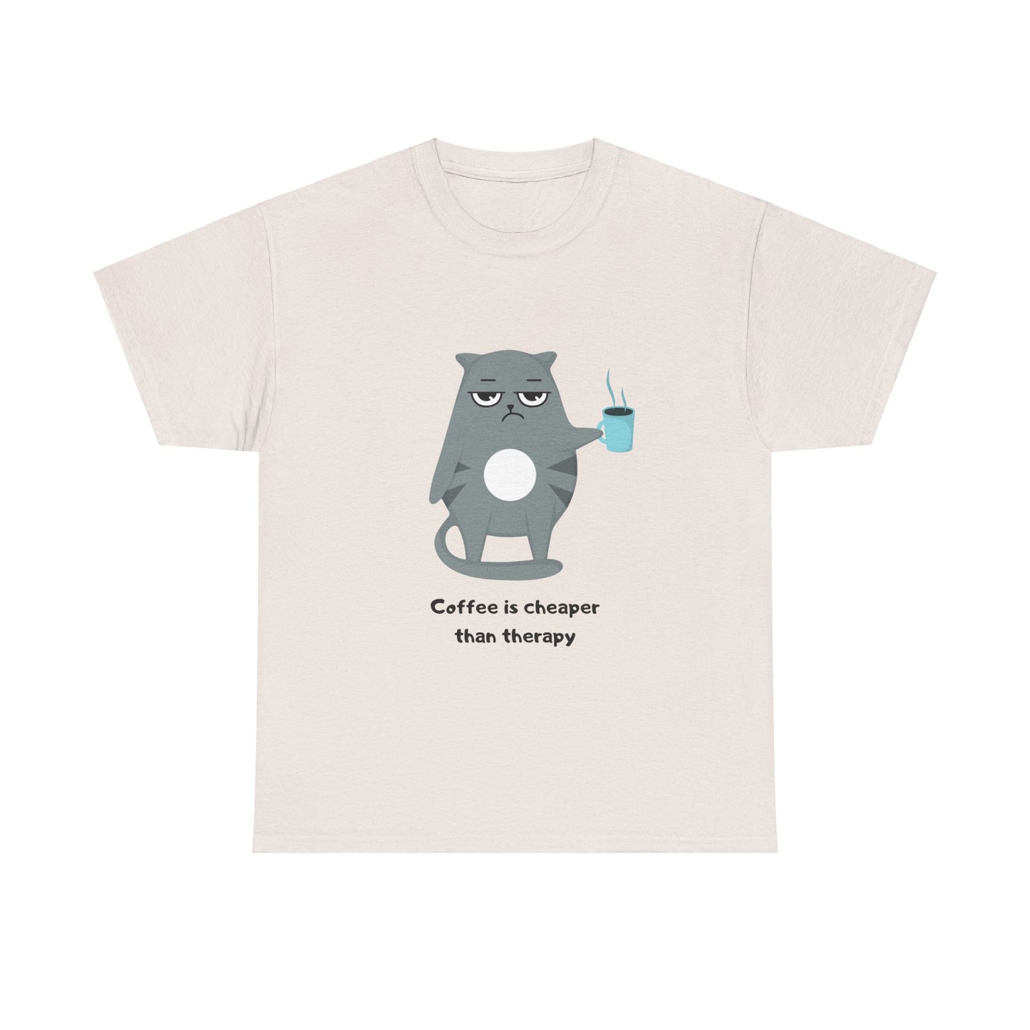 Cat Lovers Unisex T-shirt - Coffee is Cheaper than Therapy