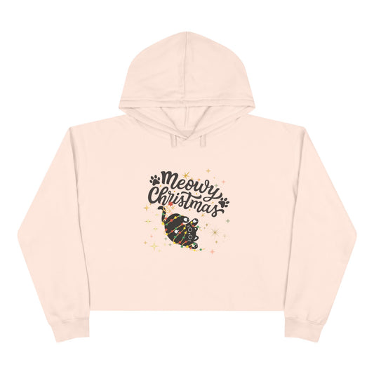 Cat Lovers Christmas Crop Hoodie