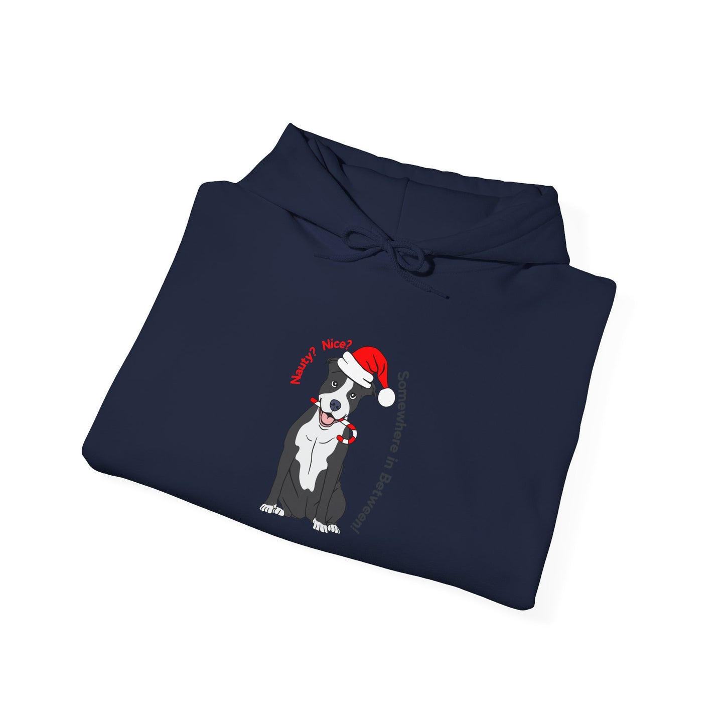 Naughty? Nice? Doggie Hooded Sweatshirt - Funny Holiday Sweatshirt for Dog Lovers