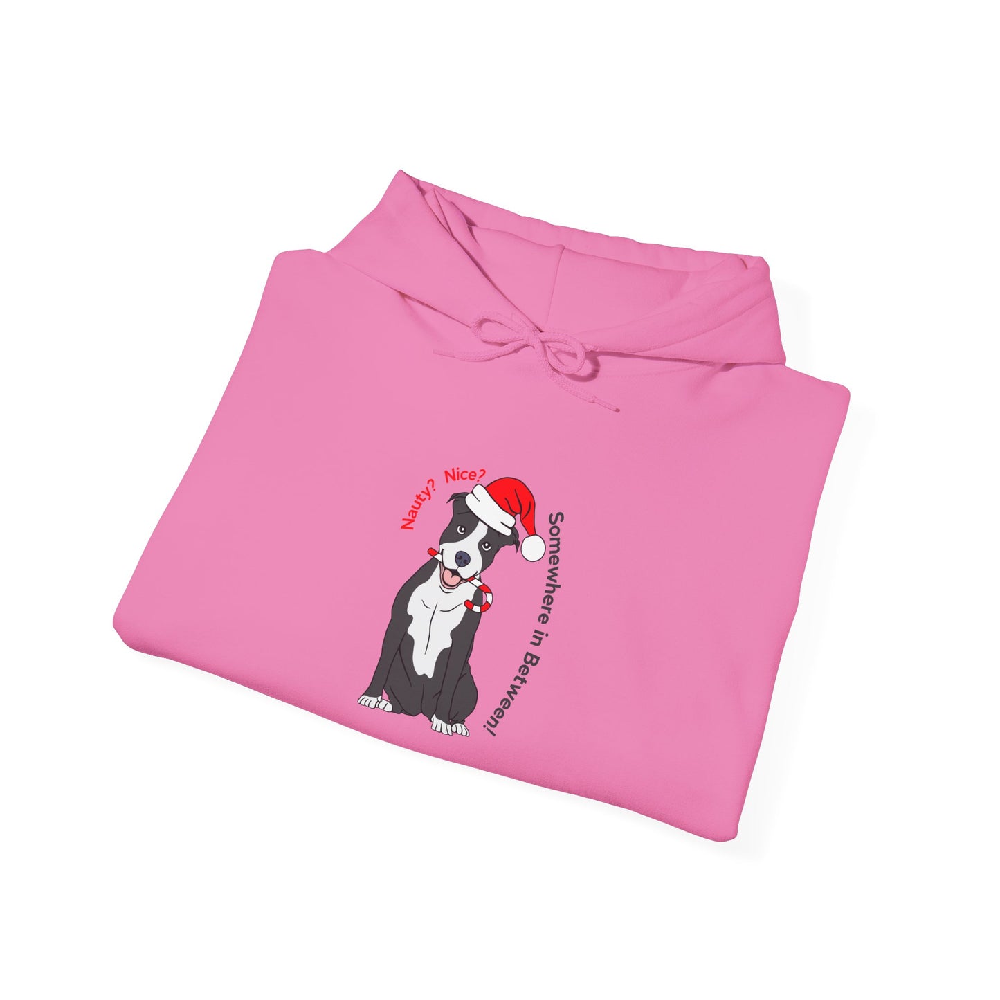 Naughty? Nice? Doggie Hooded Sweatshirt - Funny Holiday Sweatshirt for Dog Lovers