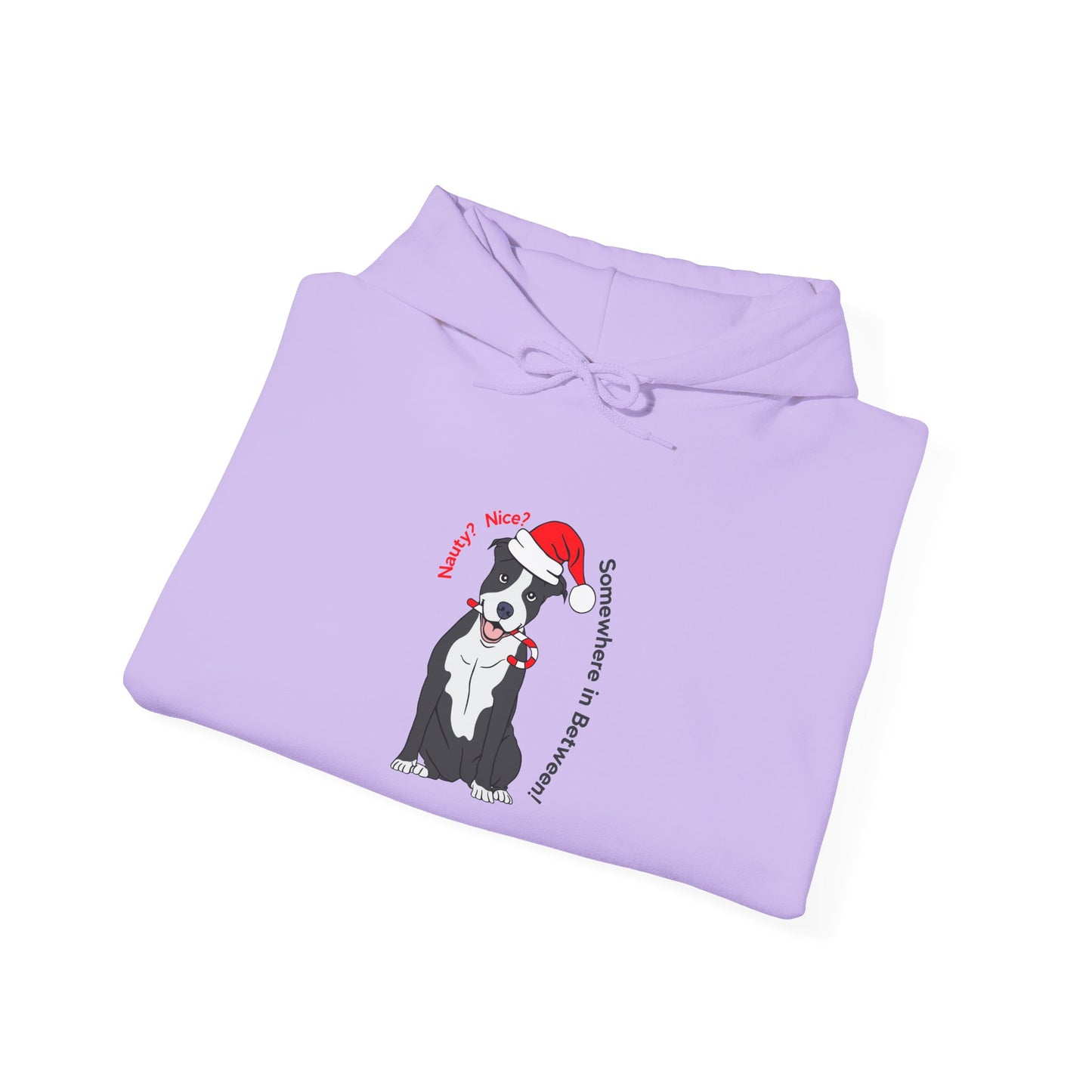 Naughty? Nice? Doggie Hooded Sweatshirt - Funny Holiday Sweatshirt for Dog Lovers