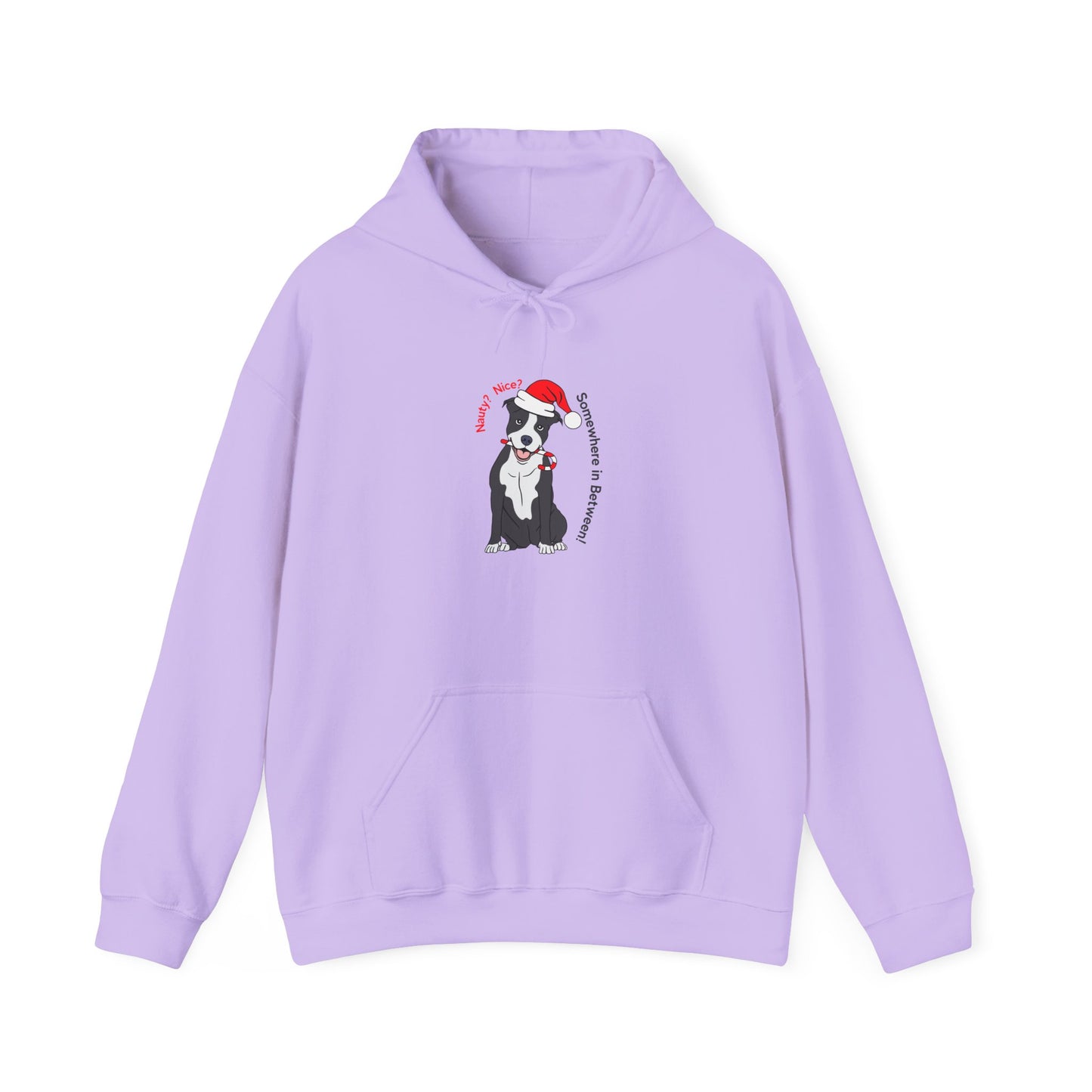 Naughty? Nice? Doggie Hooded Sweatshirt - Funny Holiday Sweatshirt for Dog Lovers