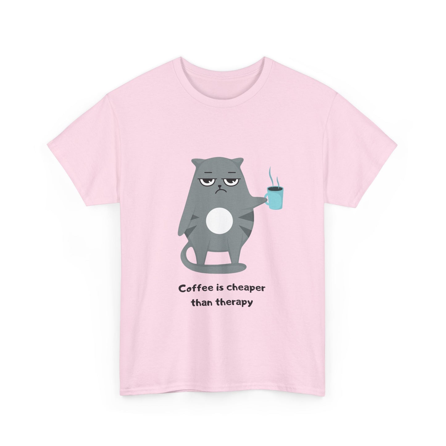 Cat Lovers Unisex T-shirt - Coffee is Cheaper than Therapy