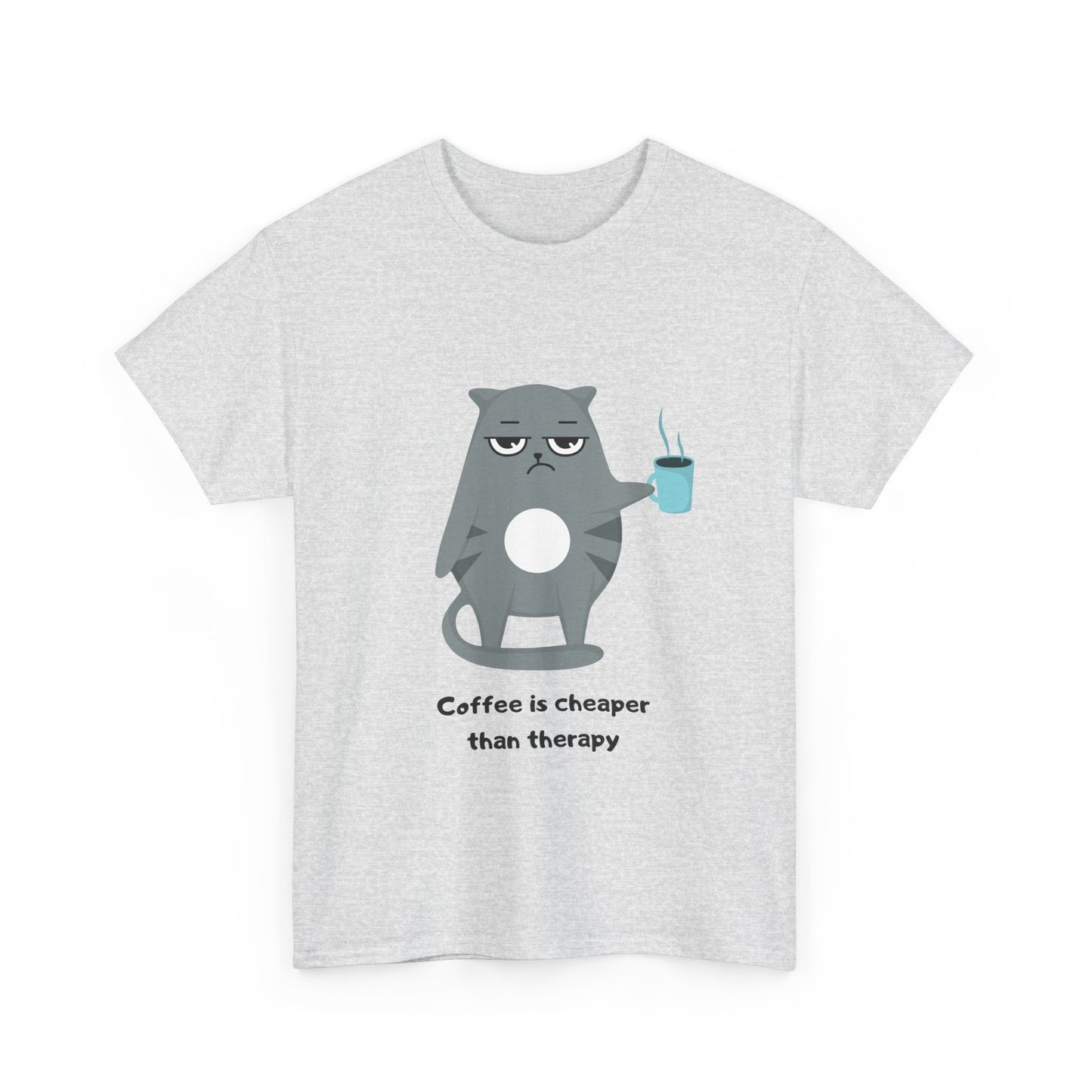 Cat Lovers Unisex T-shirt - Coffee is Cheaper than Therapy