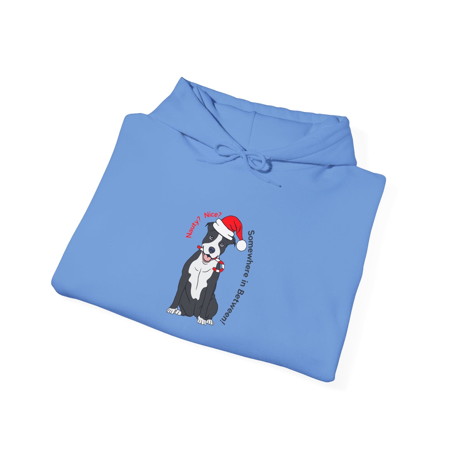 Naughty? Nice? Doggie Hooded Sweatshirt - Funny Holiday Sweatshirt for Dog Lovers