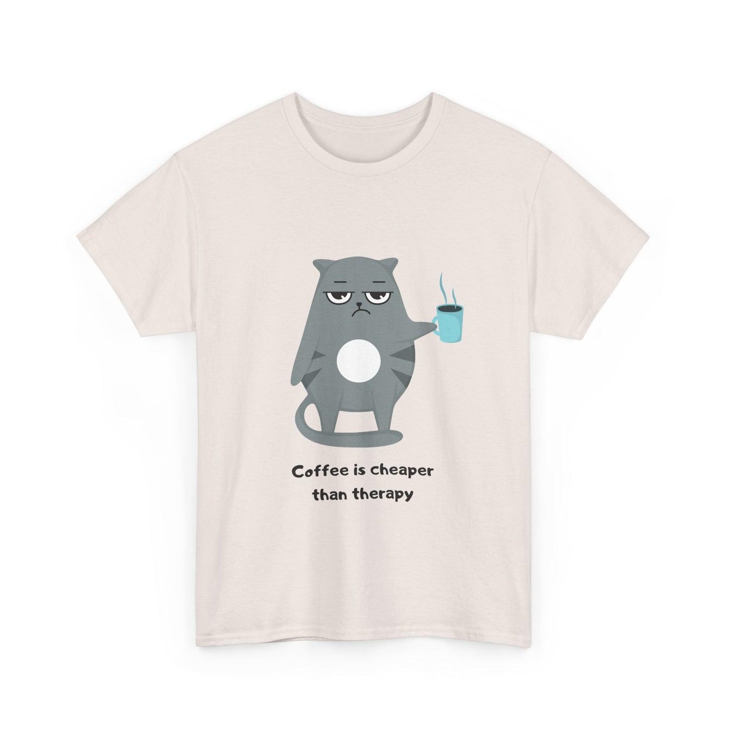 Cat Lovers Unisex T-shirt - Coffee is Cheaper than Therapy