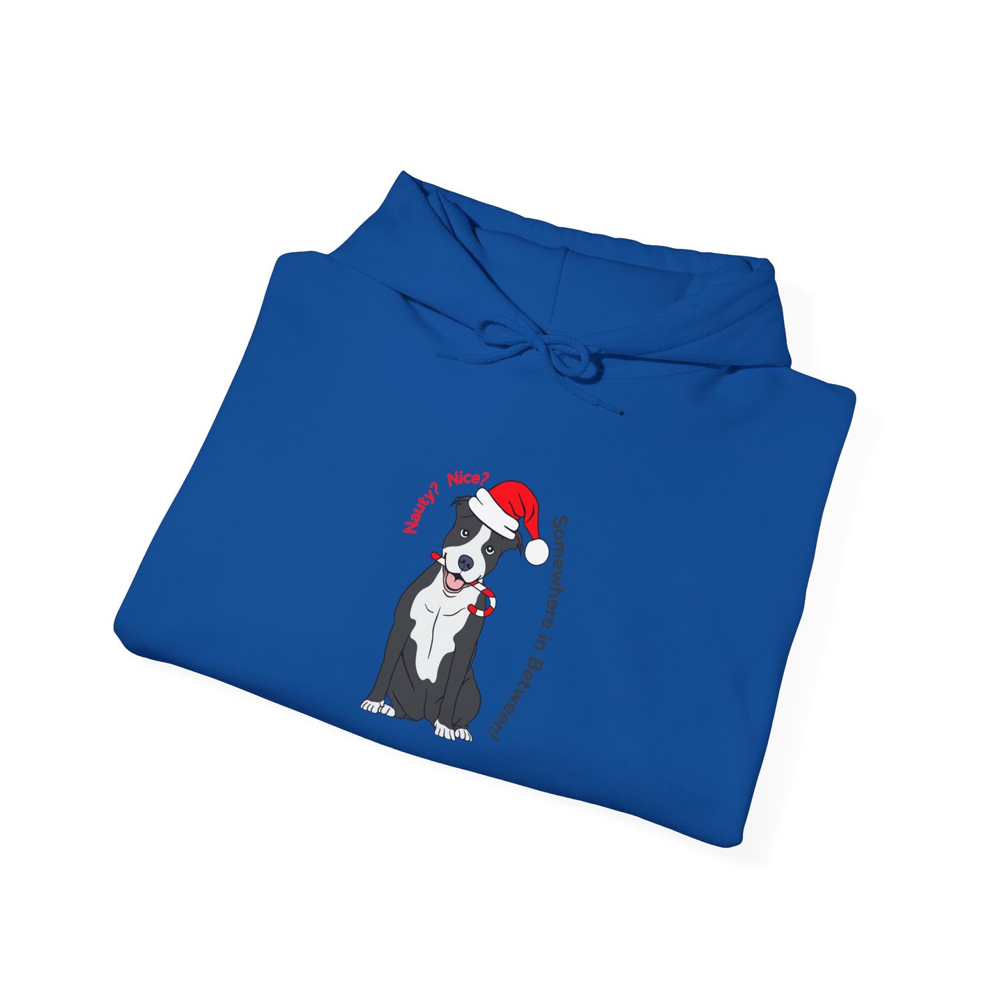 Naughty? Nice? Doggie Hooded Sweatshirt - Funny Holiday Sweatshirt for Dog Lovers