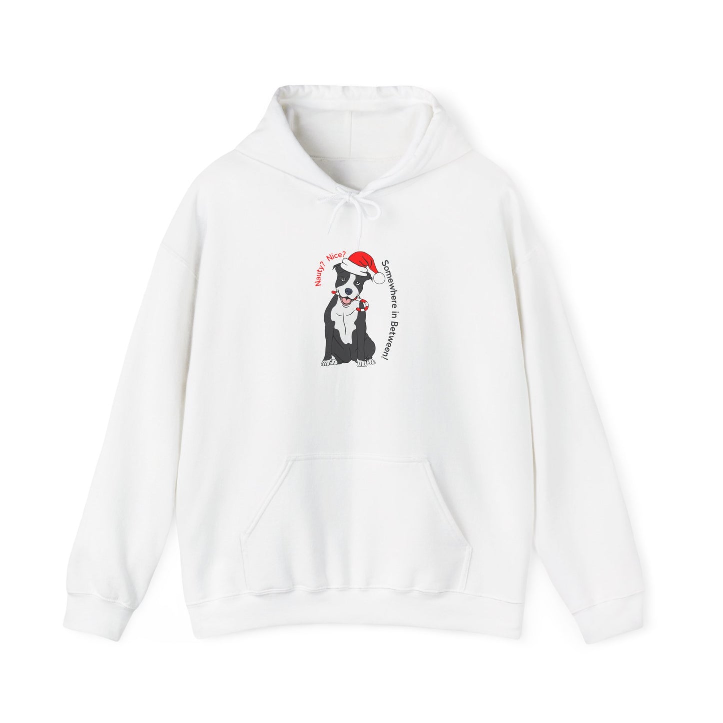 Naughty? Nice? Doggie Hooded Sweatshirt - Funny Holiday Sweatshirt for Dog Lovers