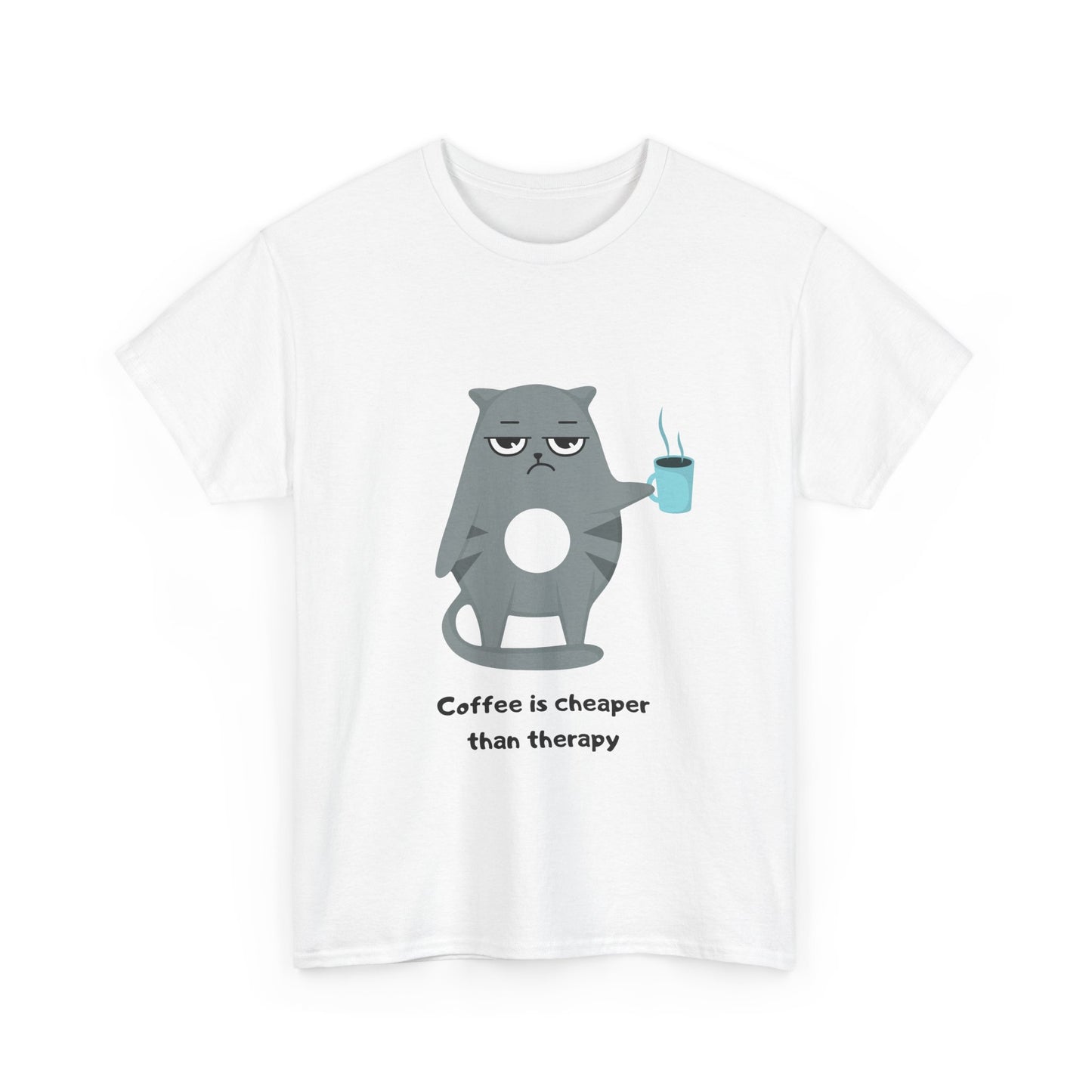 Cat Lovers Unisex T-shirt - Coffee is Cheaper than Therapy