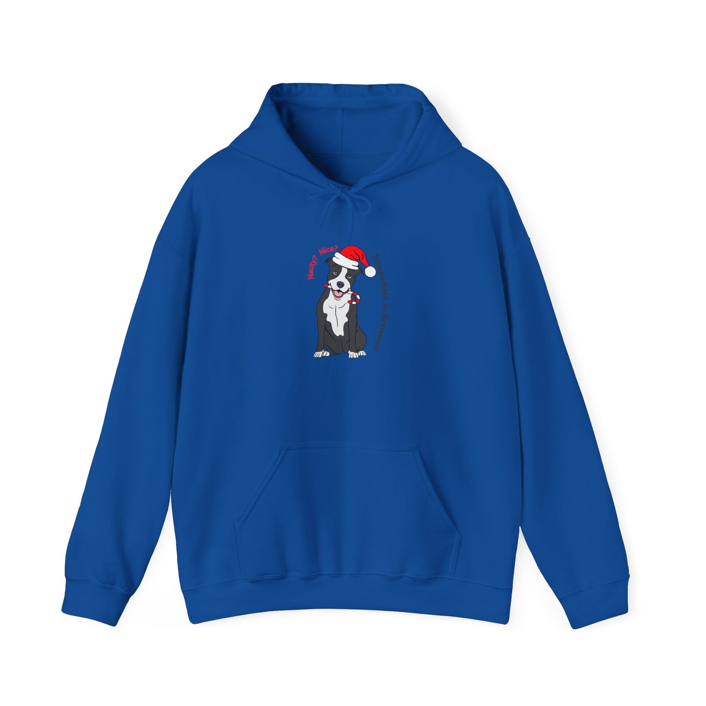 Naughty? Nice? Doggie Hooded Sweatshirt - Funny Holiday Sweatshirt for Dog Lovers