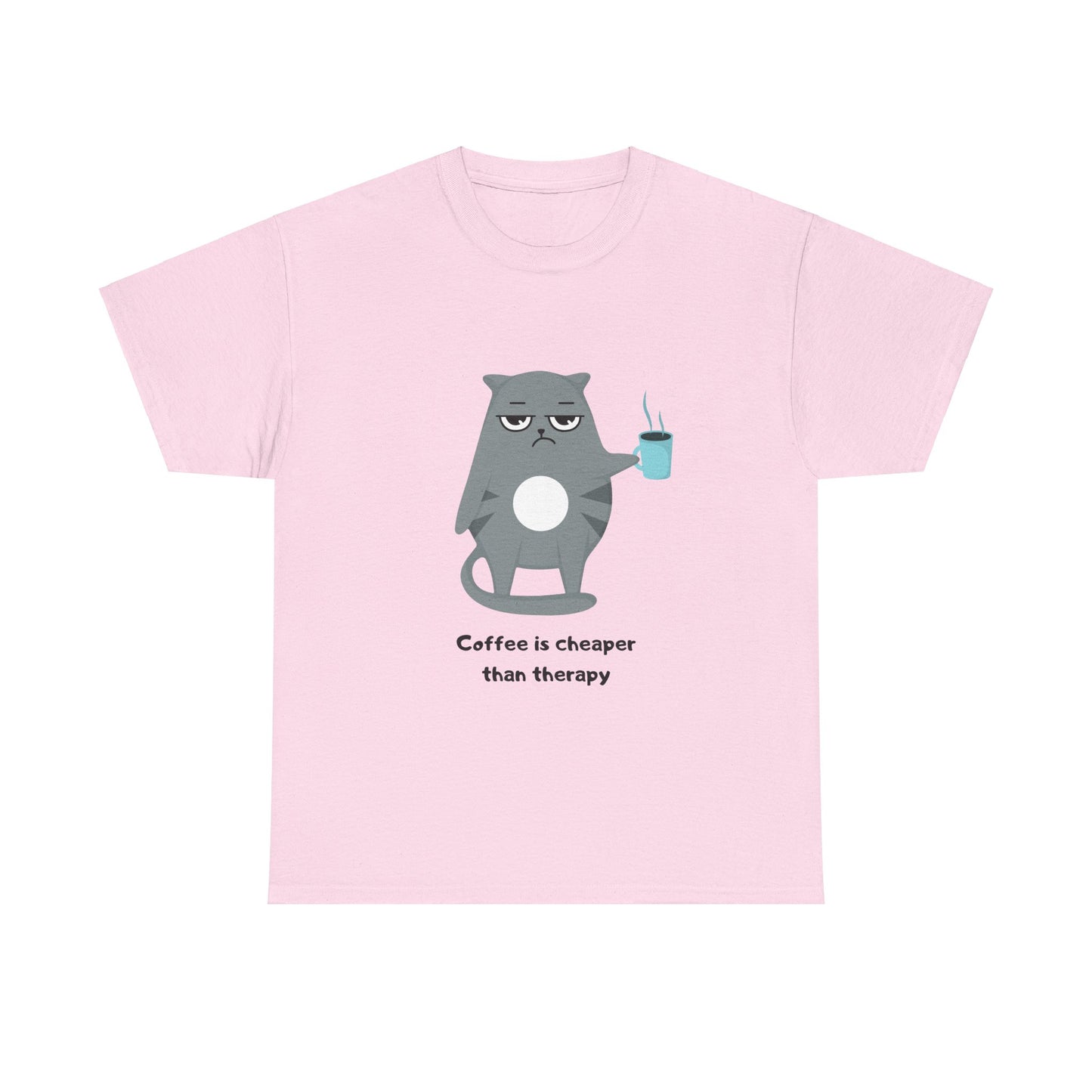 Cat Lovers Unisex T-shirt - Coffee is Cheaper than Therapy