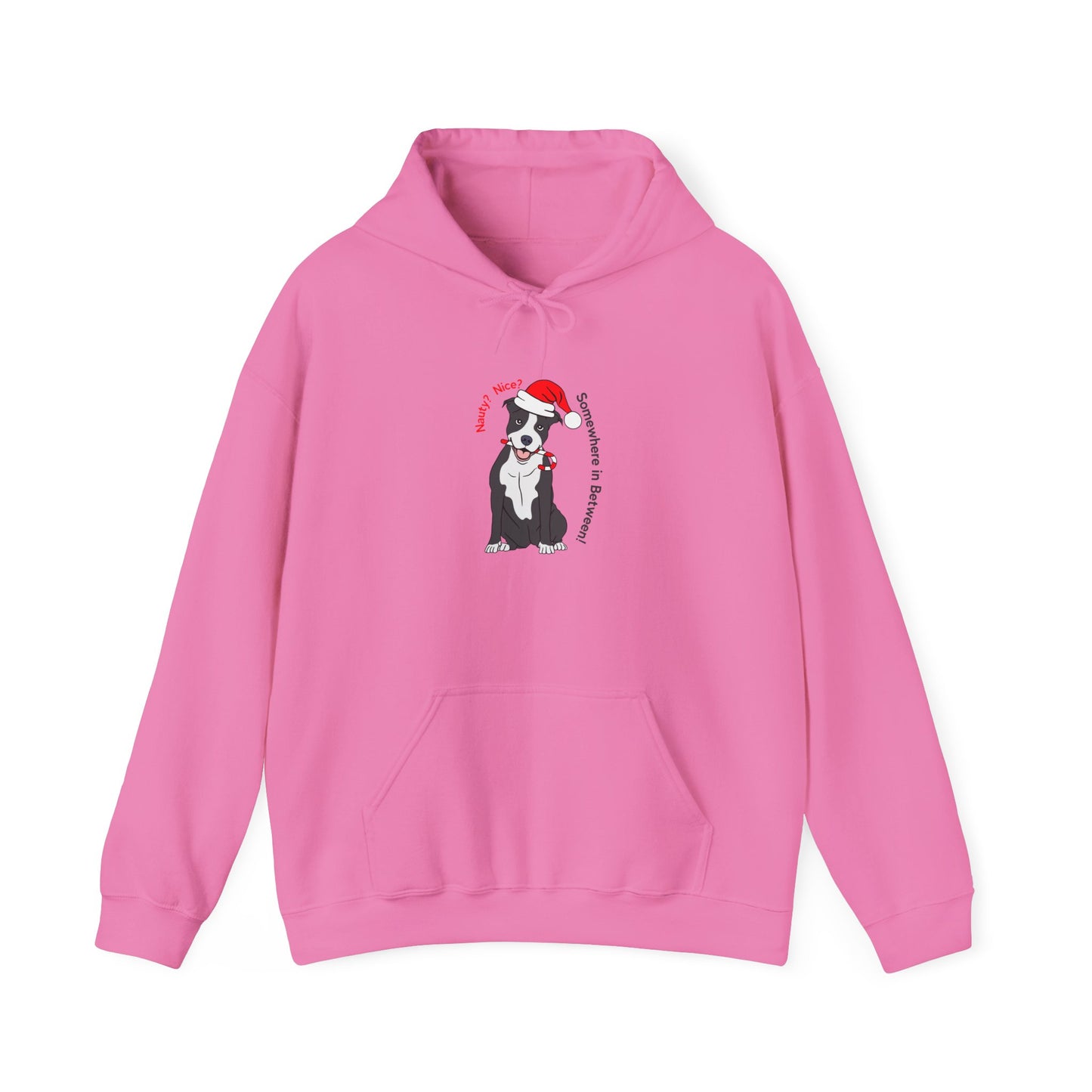 Naughty? Nice? Doggie Hooded Sweatshirt - Funny Holiday Sweatshirt for Dog Lovers