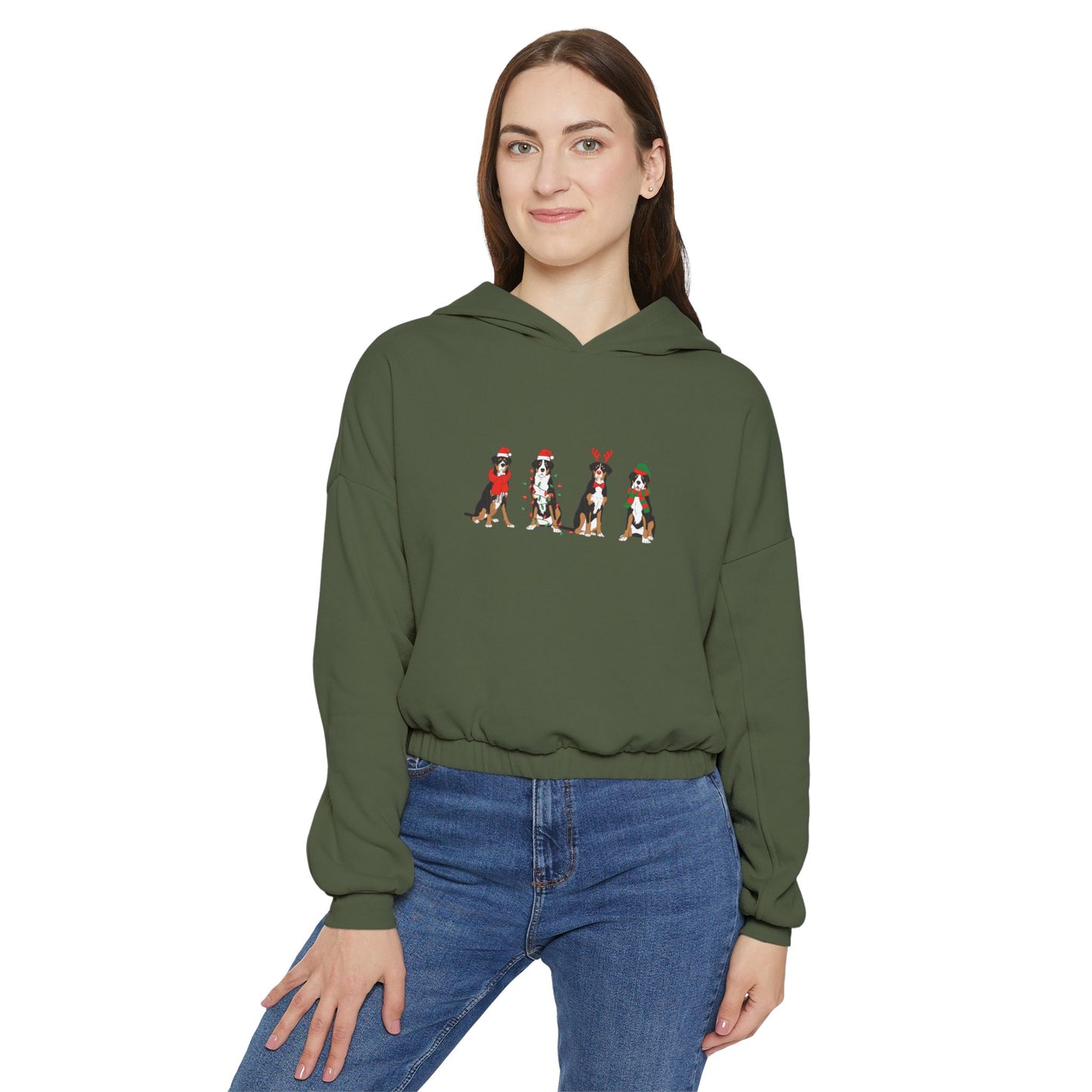 Dog Christmas Crop Hoodie