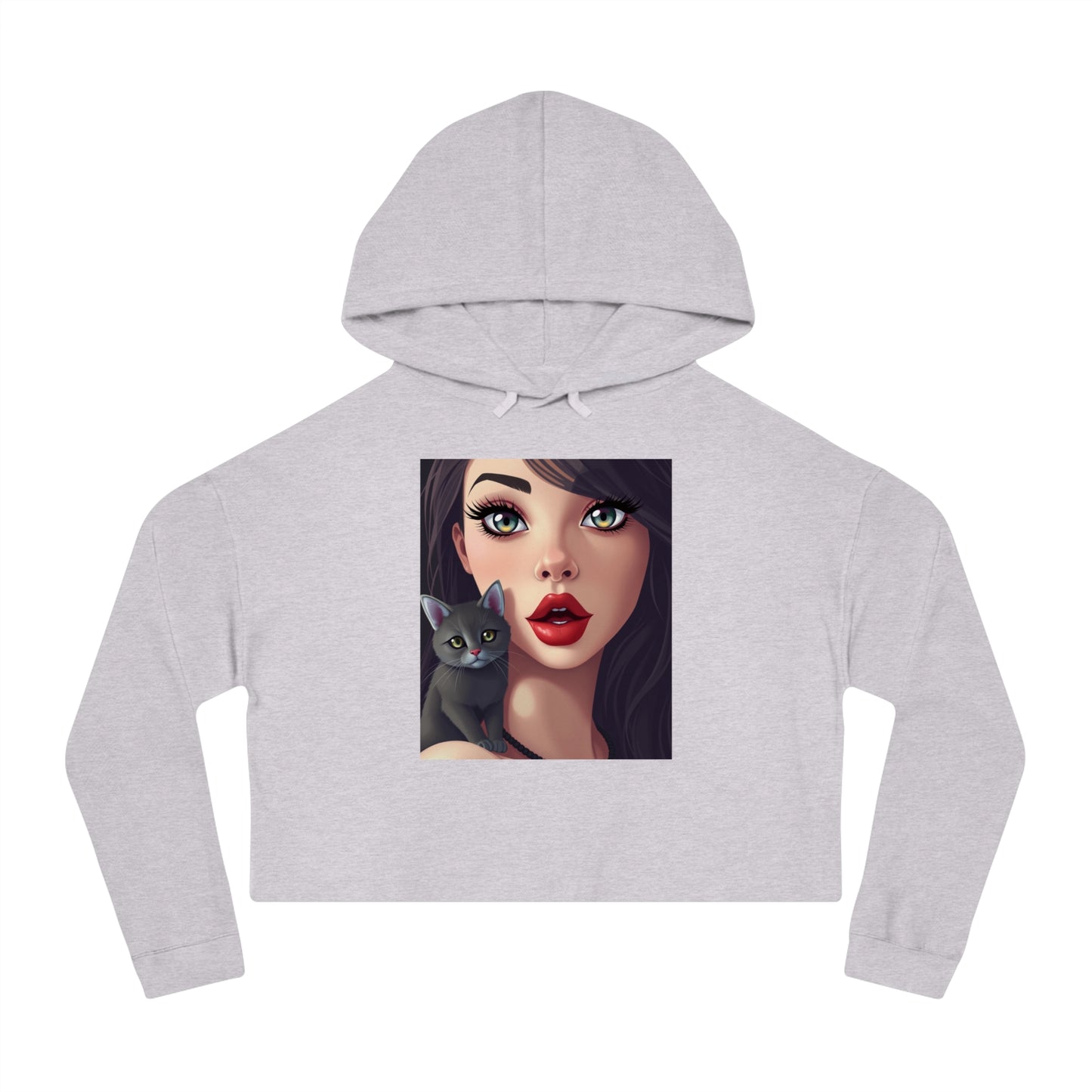 Cat Lover Women's Cropped Hoodie Sweatshirt