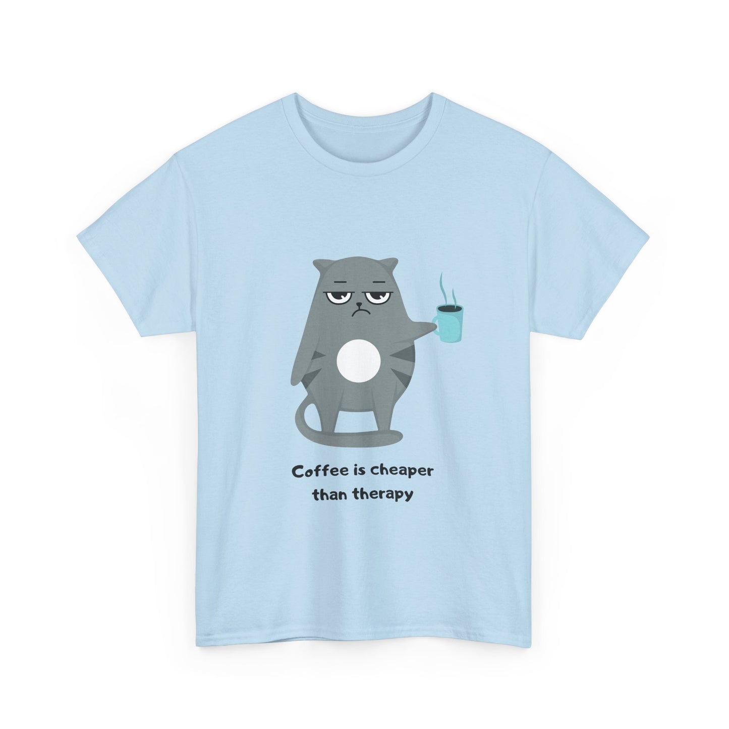 Cat Lovers Unisex T-shirt - Coffee is Cheaper than Therapy