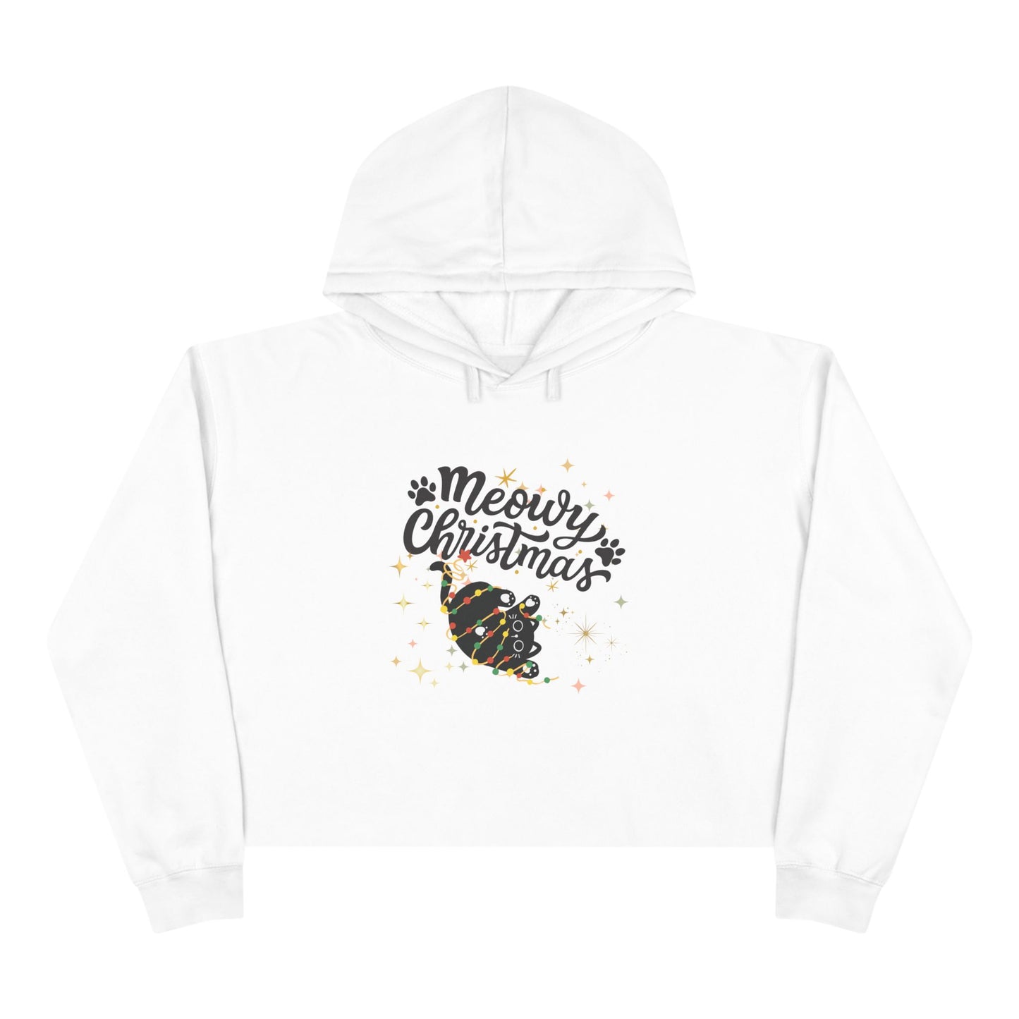 Cat Lovers Christmas Crop Hoodie