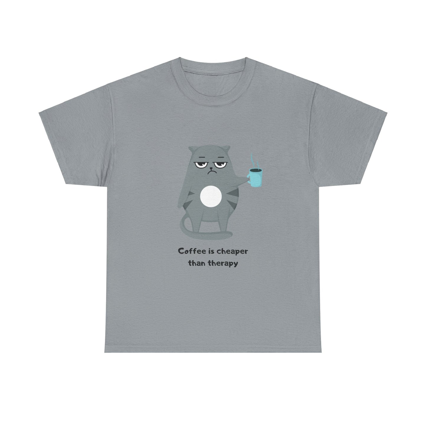 Cat Lovers Unisex T-shirt - Coffee is Cheaper than Therapy