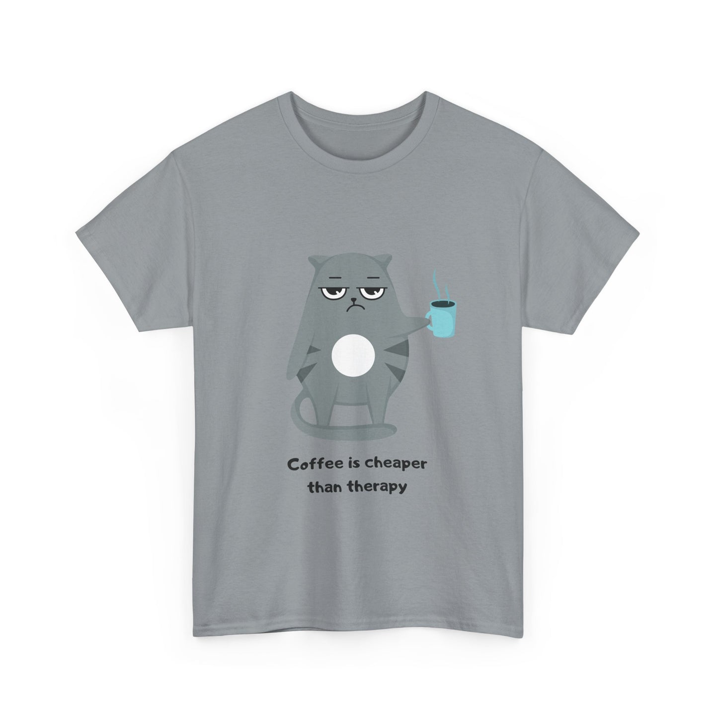 Cat Lovers Unisex T-shirt - Coffee is Cheaper than Therapy